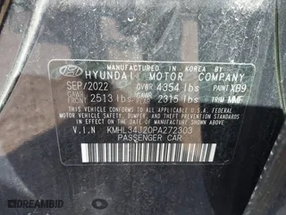 2023 Hyundai Sonata Limited with VIN KMHL34J20PA272303, listed as a IAAI auction lot 41535982 with 12,254 mi miles. Bid and sale history available at carsss.com. Image 9.