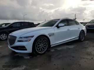 2023 Genesis G80 2.5T with VIN KMTGB4SC7PU152983, listed as a Copart auction lot 68961214 with 15,894 mi miles and Salvage Title. Bid and sale history available at carsss.com. Image 1.