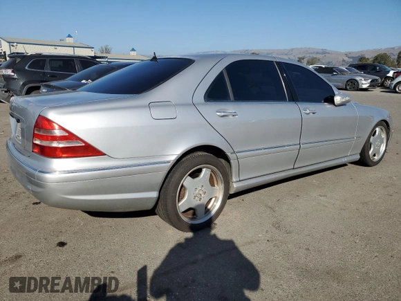 2001 Mercedes-Benz S-Class with VIN WDBNG70J41A209979, listed as a Copart auction lot 89027805 with 166,423 mi miles and Clean Title. Bid and sale history available at carsss.com. Image 3.