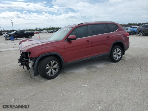 2018 Volkswagen Atlas 3.6L V6 SE with VIN 1V2CR2CA3JC587408, listed as a Copart auction lot 46297545 with 174,998 mi miles and Non Repairable. Bid and sale history available at carsss.com. Image 1.