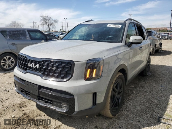 2024 Kia Telluride SX X-Line with VIN 5XYP5DGC7RG431157, listed as a Copart auction lot 48375855 with 17,765 mi miles and Salvage Title. Bid and sale history available at carsss.com. Image 1.