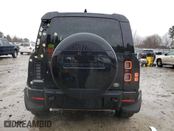 2023 Land Rover Defender X with VIN SALEXEEU8P2111784, listed as a Copart auction lot 49658795 with 25,844 mi miles and Salvage title. Bid and sale history available at DreamBid. Image 6.