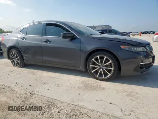 2015 Acura TLX Advance with VIN 19UUB2F77FA000352, listed as a Copart auction lot 60618585 with 95,205 mi miles and Salvage title. Bid and sale history available at DreamBid. Image 4.
