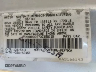 2003 Toyota Corolla CE with VIN 1NXBR32E73Z150110, listed as a IAAI auction lot 42057958 with 299,999 mi miles and . Bid and sale history available at DreamBid. Image 9.