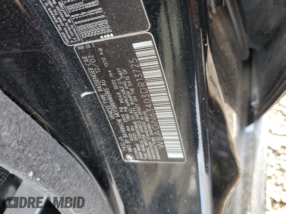 2003 BMW 7 Series 745Li with VIN WBAGN63403DR13725, listed as a Copart auction lot 52175805 with Not Provided miles and Salvage Title. Bid and sale history available at carsss.com. Image 12.
