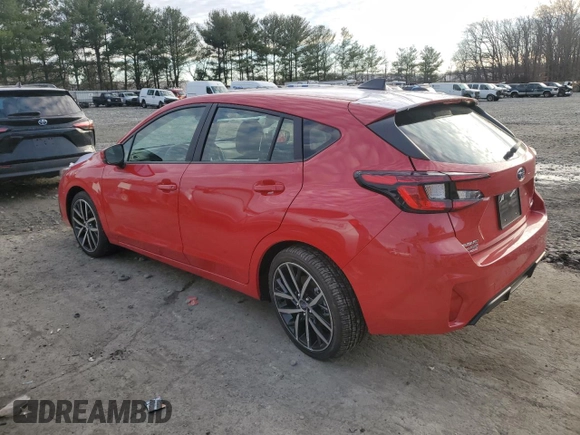 2024 Subaru Impreza Sport with VIN JF1GUAFC9R8368451, listed as a Copart auction lot 86129034 with 102 mi miles and Salvage Title. Bid and sale history available at carsss.com. Image 2.