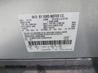2018 Ford Explorer XLT z VIN 1FM5K7D87JGB43038, wystawiony jako IAAI lot #41978891 z przebiegiem 104 666 mil mil oraz . Historia ofert i sprzedaży dostępna na DreamBid. Obrazek 9.