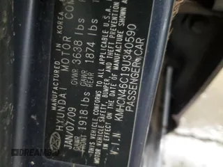 2009 Hyundai Accent Auto GLS with VIN KMHCN46C19U340590, listed as a Copart auction lot 50507405 with 170,526 mi miles and Salvage Title. Bid and sale history available at carsss.com. Image 12.