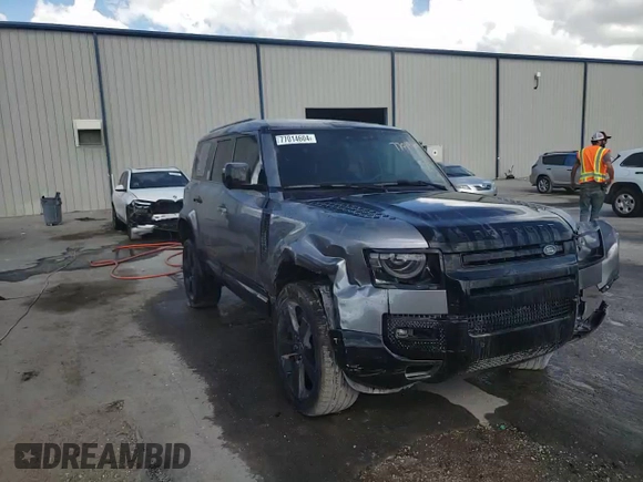 2023 Land Rover Defender X with VIN SALEXEEU6P2136280, listed as a Copart auction lot 77014604 with 27,736 mi miles and Salvage title. Bid and sale history available at DreamBid. Image 14.