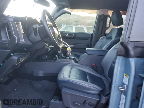 2021 Ford Bronco with VIN 1FMDE5BH9MLA88730, listed as a Copart auction lot 86294234 with 32,345 mi miles and Salvage Title. Bid and sale history available at DreamBid. Image 7.