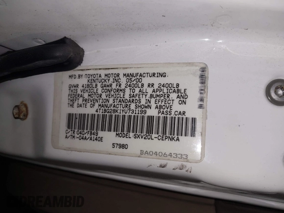 1999 Toyota Camry LE z VIN 4T1BG22K1XU888402, wystawiony jako IAAI lot #42483791 z przebiegiem 149 512 mil mil oraz . Historia ofert i sprzedaży dostępna na DreamBid. Obrazek 9.