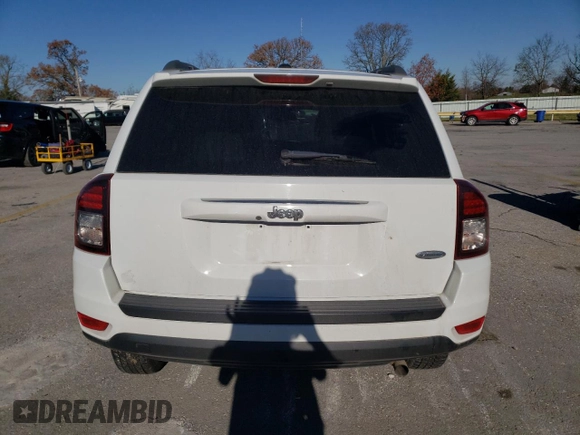 2016 Jeep Compass Latitude with VIN 1C4NJCEB5GD543037, listed as a Copart auction lot 80880834 with 0 mi miles and Salvage Title. Bid and sale history available at carsss.com. Image 6.