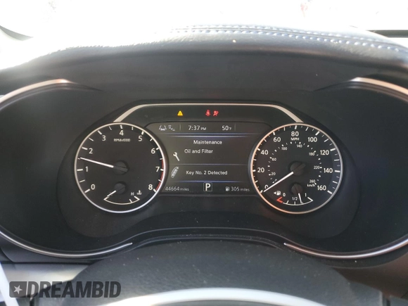 2020 Nissan Maxima S with VIN 1N4AA6BV9LC384558, listed as a Copart auction lot 45651415 with 44,664 mi miles and Salvage title. Bid and sale history available at DreamBid. Image 9.