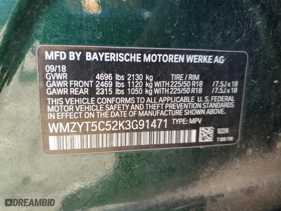 2019 MINI Countryman Cooper S with VIN WMZYT5C52K3G91471, listed as a Copart auction lot 49982555 with 39,273 mi miles and Clean Title. Bid and sale history available at carsss.com. Image 13.