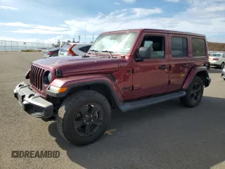 2021 Jeep Wrangler Unlimited Sahara High Altitude with VIN 1C4HJXEN1MW822550, listed as a Copart auction lot 79073794 with 42,258 mi miles and Salvage title. Bid and sale history available at DreamBid. Image 1.
