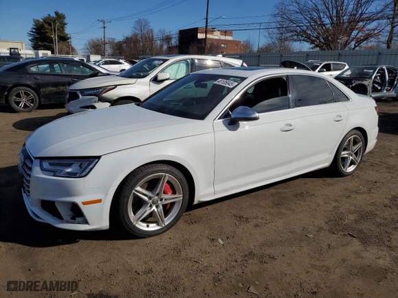 2019 Audi S4 Premium Plus with VIN WAUB4AF44KA114767, listed as a Copart auction lot 48105045 with 81,730 mi miles and Salvage Title. Bid and sale history available at carsss.com. Image 1.