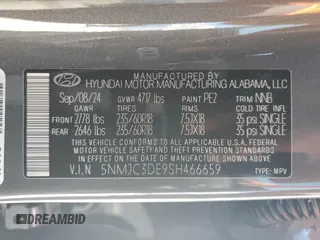 2025 Hyundai Tucson SEL Convenience with VIN 5NMJC3DE9SH466659, listed as a Copart auction lot 46993545 with 5,702 mi miles and Salvage Title. Bid and sale history available at carsss.com. Image 14.