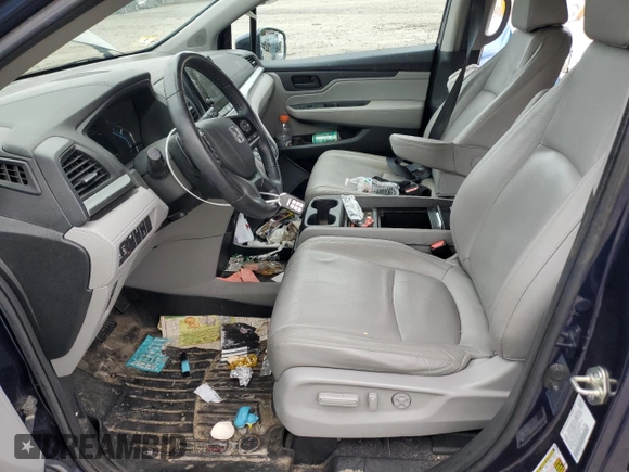 2020 Honda Odyssey EX-L with VIN 5FNRL6H70LB051653, listed as a Copart auction lot 45387985 with 63,747 mi miles and Salvage Title. Bid and sale history available at carsss.com. Image 7.