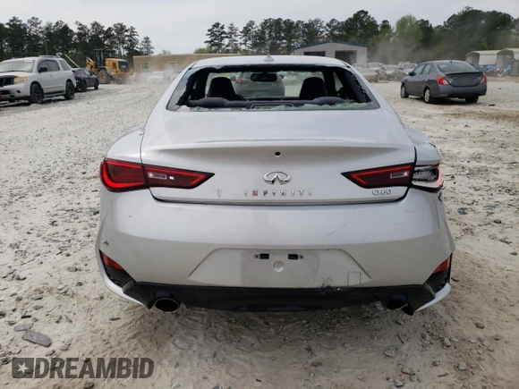 2020 Infiniti Q60 Luxe with VIN JN1EV7EKXLM340167, listed as a Copart auction lot 46643473 with 28,966 mi miles and . Bid and sale history available at carsss.com. Image 6.
