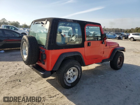 1999 Jeep Wrangler Sport with VIN 1J4FY19SXXP415934, listed as a Copart auction lot 47881675 with 184,876 mi miles and Salvage Title. Bid and sale history available at carsss.com. Image 3.