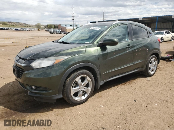 2016 Honda HR-V EX-L w/Navi with VIN 3CZRU6H77GM761013, listed as a Copart auction lot 53153565 with 37,363 mi miles and Salvage Title. Bid and sale history available at carsss.com. Image 1.