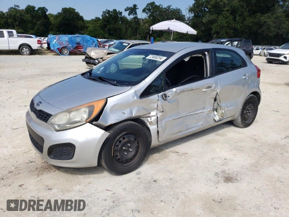 2012 Kia Rio LX with VIN KNADM5A34C6013635, listed as a Copart auction lot 72400254 with 172,943 mi miles and Salvage Title. Bid and sale history available at carsss.com. Image 1.