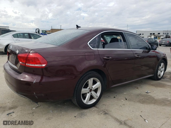 2013 Volkswagen Passat SE with VIN 1VWBP7A32DC084183, listed as a Copart auction lot 88005955 with 184,971 mi miles and Salvage Title. Bid and sale history available at carsss.com. Image 3.