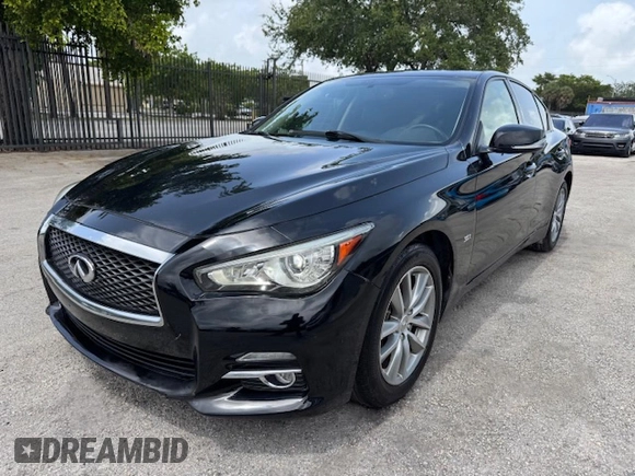 2017 Infiniti Q50 Premium with VIN JN1EV7AR8HM835199, listed as a Copart auction lot 63226895 with 46,714 mi miles and Salvage title. Bid and sale history available at DreamBid. Image 1.