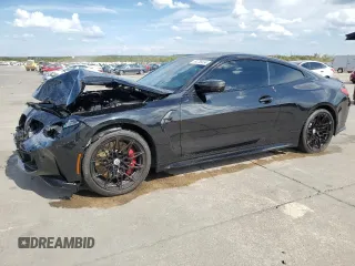 2023 BMW M4 Competition with VIN WBS33AZ05PCM90580, listed as a Copart auction lot 69255834 with 0 mi miles and Salvage Title. Bid and sale history available at carsss.com. Image 1.