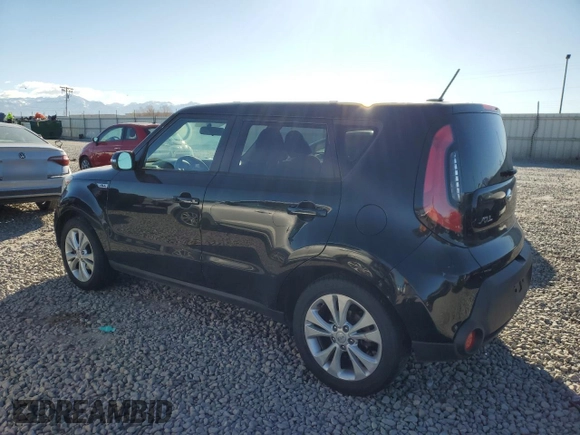 2014 Kia Soul + with VIN KNDJP3A50E7018427, listed as a Copart auction lot 42261125 with 124,816 mi miles and Salvage Title. Bid and sale history available at carsss.com. Image 2.