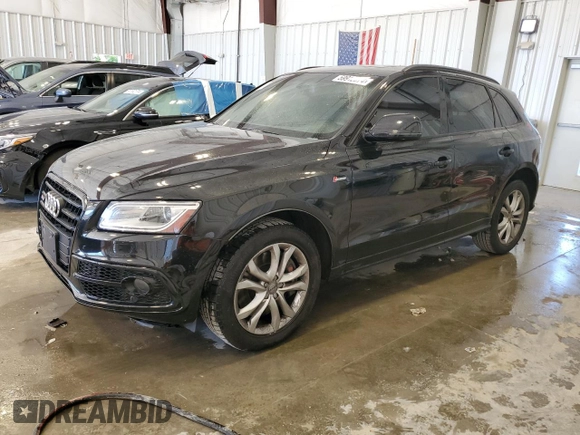 2015 Audi SQ5 Prestige with VIN WA1VGAFP0FA100317, listed as a Copart auction lot 59912374 with 59,558 mi miles and Salvage Title. Bid and sale history available at carsss.com. Image 1.