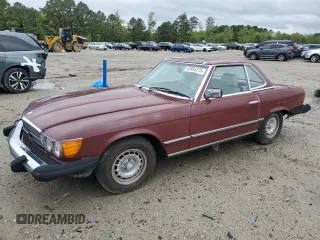 1982 Mercedes-Benz 380 with VIN WDBBA45A9CB018180, listed as a Copart auction lot 52850375 with 100,408 mi miles and Clean Title. Bid and sale history available at carsss.com. Image 1.