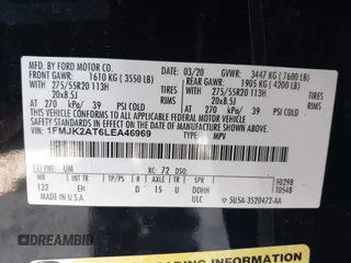 2020 Ford Expedition Max Limited z VIN 1FMJK2AT6LEA46969, wystawiony jako IAAI lot #41682789 z przebiegiem 103 011 mil mil oraz . Historia ofert i sprzedaży dostępna na DreamBid. Obrazek 9.