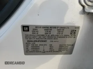 2015 GMC Terrain Denali with VIN 2GKALUEK4F6296481, listed as a Copart auction lot 87426554 with 66,962 mi miles and Salvage Title. Bid and sale history available at carsss.com. Image 13.