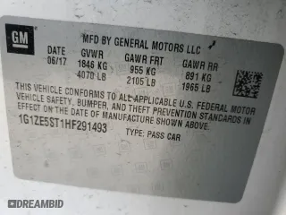 2017 Chevrolet Malibu LT with VIN 1G1ZE5ST1HF291493, listed as a Copart auction lot 47568195 with 122,095 mi miles and Clean Title. Bid and sale history available at carsss.com. Image 12.