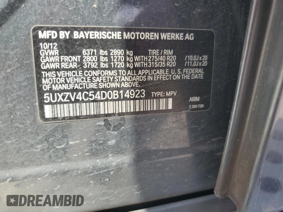 2013 BMW X5 xDrive35i z VIN 5UXZV4C54D0B14923, wystawiony jako Copart lot #50929385 z przebiegiem 249 533 mil mil oraz Tytuł czysty. Historia ofert i sprzedaży dostępna na DreamBid. Obrazek 13.