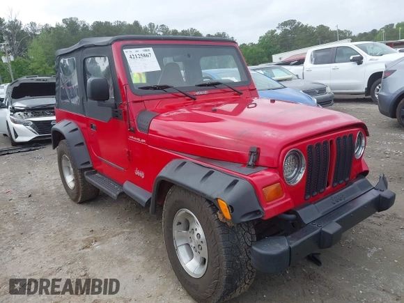 1999 Jeep Wrangler SE z VIN 1J4FY29P5XP487111, wystawiony jako IAAI lot #42125867 z przebiegiem 156 804 mil mil oraz . Historia ofert i sprzedaży dostępna na DreamBid. Obrazek 1.