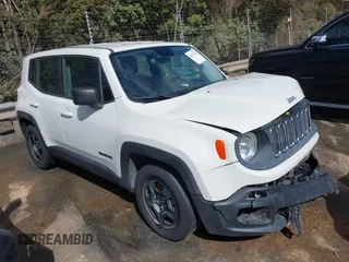 2017 Jeep Renegade Sport with VIN ZACCJAAB1HPE49242, listed as a IAAI auction lot 41737402 with 95,418 mi miles and . Bid and sale history available at DreamBid. Image 1.
