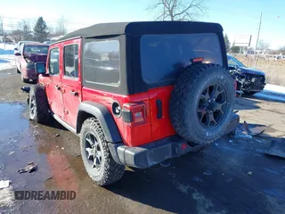 2021 Jeep Wrangler Unlimited Willys Sport with VIN 1C4HJXDG9MW754873, listed as a IAAI auction lot 41641167 with 25,410 mi miles and . Bid and sale history available at DreamBid. Image 3.