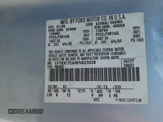 1998 Ford F-150 XL with VIN 1FTRX17L6WNB25038, listed as a Copart auction lot 78741914 with 173,972 mi miles and Salvage title. Bid and sale history available at DreamBid. Image 14.