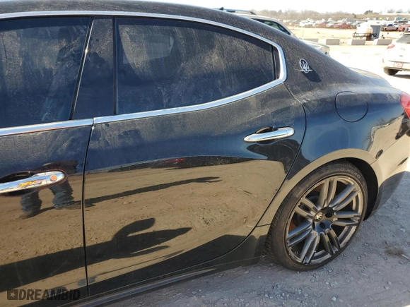 2014 Maserati Ghibli S Q4 with VIN ZAM57RTA0E1113714, listed as a Copart auction lot 46475925 with 0 mi miles and Salvage Title. Bid and sale history available at carsss.com. Image 10.