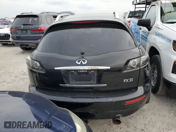 2005 Infiniti FX35 with VIN JNRAS08W95X204141, listed as a Copart auction lot 75446294 with 0 mi miles and Salvage Title. Bid and sale history available at carsss.com. Image 6.