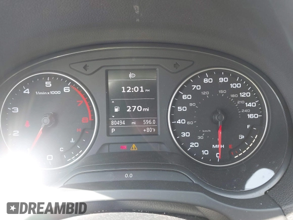 2015 Audi A3 1.8T Premium with VIN WAUACGFF8F1117549, listed as a IAAI auction lot 42059983 with 80,494 mi miles. Bid and sale history available at carsss.com. Image 7.