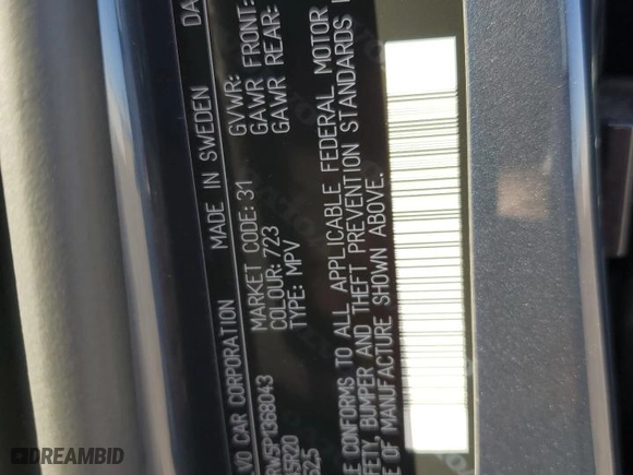 2023 Volvo XC60 Plus Dark Theme with VIN YV4L12RW5P1368043, listed as a Copart auction lot 49737455 with 11,627 mi miles and Salvage Title. Bid and sale history available at carsss.com. Image 14.