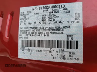 2009 Ford Ranger XLT with VIN 1FTYR44E19PA12488, listed as a Copart auction lot 42114385 with 55,023 mi miles and Salvage Title. Bid and sale history available at carsss.com. Image 14.