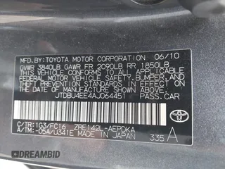 2010 Toyota Corolla with VIN JTDBU4EE4AJ064451, listed as a IAAI auction lot 42110720 with 160,992 mi miles and . Bid and sale history available at DreamBid. Image 9.