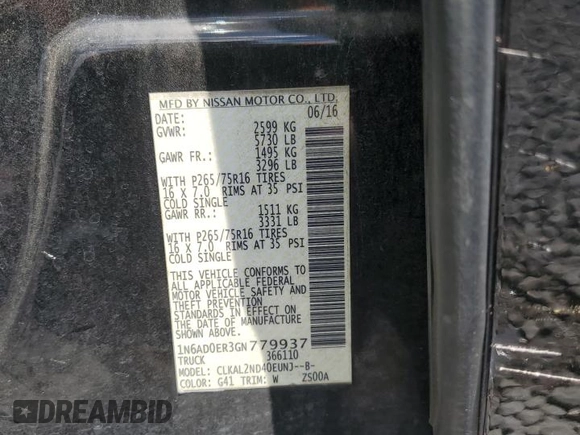 2016 Nissan Frontier S с VIN 1N6AD0ER3GN779937, выставлен на аукционе Copart как лот 55667785 с пробегом 63 515 миль миль и Списание • Salvage title. История ставок и продаж доступна на DreamBid. Изображение 12.