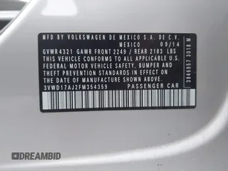 2015 Volkswagen Jetta SE с VIN 3VWD17AJ2FM354359, выставлен на аукционе IAAI как лот 41665595 с пробегом 155 748 миль миль и . История ставок и продаж доступна на DreamBid. Изображение 9.
