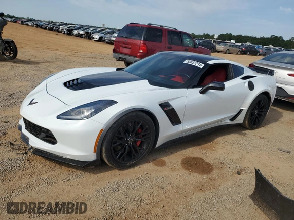 2015 Chevrolet Corvette Z06 3LZ with VIN 1G1YU2D64F5609100, listed as a Copart auction lot 58628714 with 45,992 mi miles and Salvage Title. Bid and sale history available at carsss.com. Image 1.