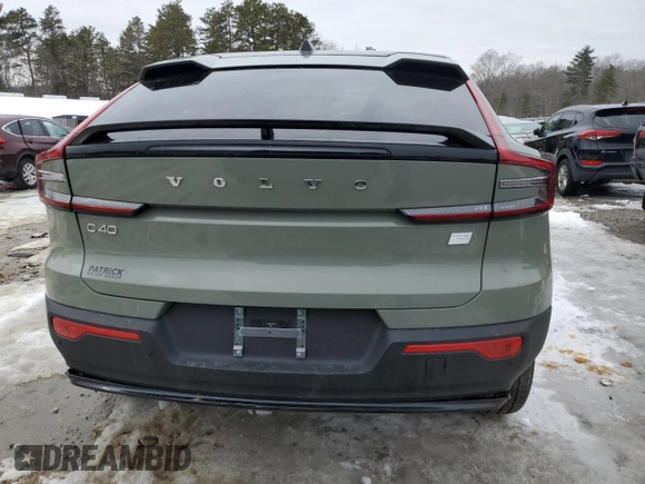 2024 Volvo C40 with VIN YV4ER3GM9R2104619, listed as a Copart auction lot 45505295 with Not Provided miles and Salvage Title. Bid and sale history available at DreamBid. Image 6.